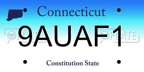 9AUAF1 Connecticut License Plate