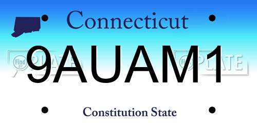 9AUAM1 Connecticut License Plate