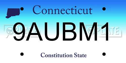 9AUBM1 Connecticut License Plate
