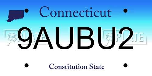 9AUBU2 Connecticut License Plate