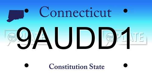 9AUDD1 Connecticut License Plate