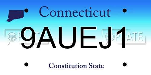 9AUEJ1 Connecticut License Plate