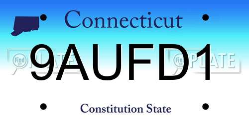 9AUFD1 Connecticut License Plate