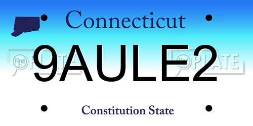 9AULE2 Connecticut License Plate