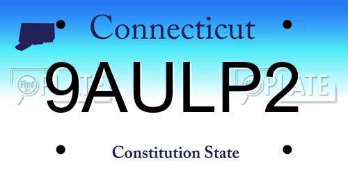 9AULP2 Connecticut License Plate