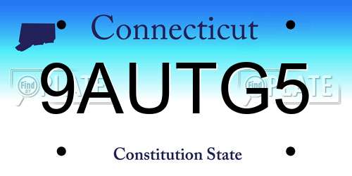 9AUTG5 Connecticut License Plate