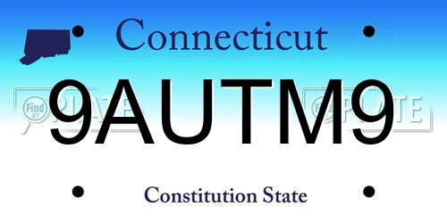 9AUTM9 Connecticut License Plate
