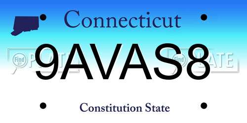 9AVAS8 Connecticut License Plate