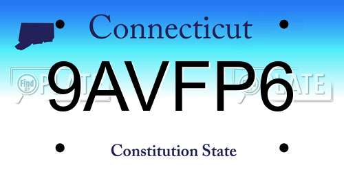 9AVFP6 Connecticut License Plate