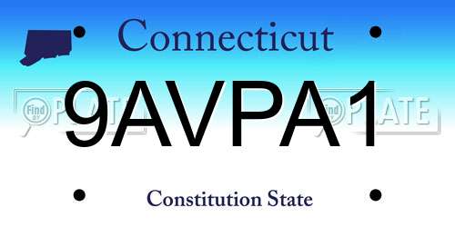 9AVPA1 Connecticut License Plate