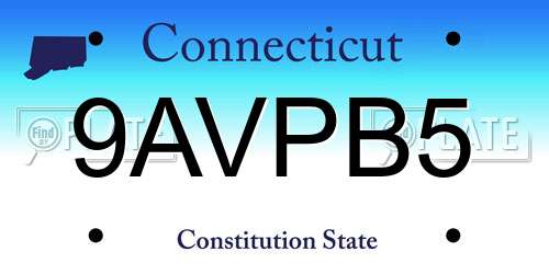 9AVPB5 Connecticut License Plate