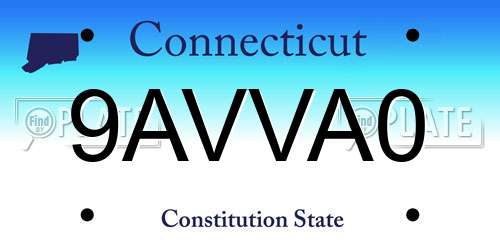 9AVVA0 Connecticut License Plate
