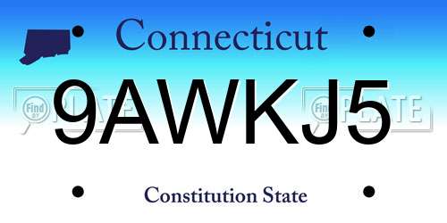 9AWKJ5 Connecticut License Plate