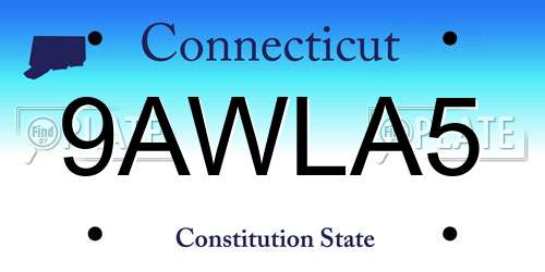 9AWLA5 Connecticut License Plate