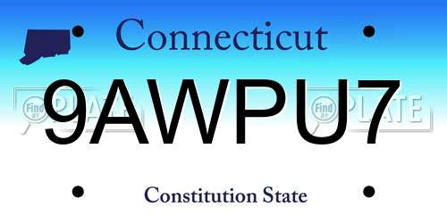 9AWPU7 Connecticut License Plate
