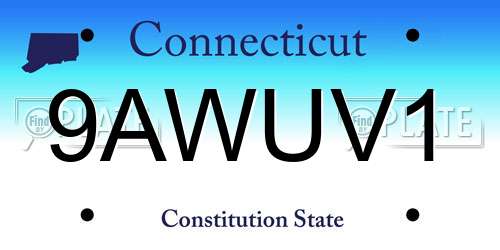 9AWUV1 Connecticut License Plate