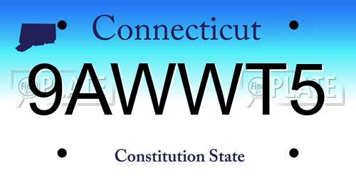 9AWWT5 Connecticut License Plate