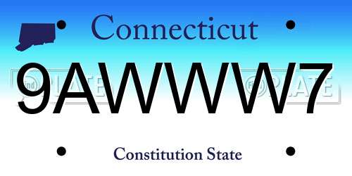 9AWWW7 Connecticut License Plate