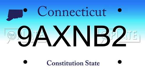 9AXNB2 Connecticut License Plate