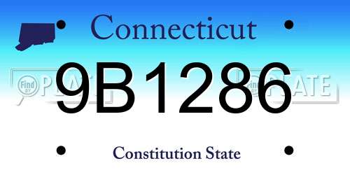 9B1286 Connecticut License Plate