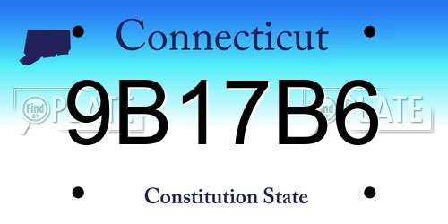 9B17B6 Connecticut License Plate