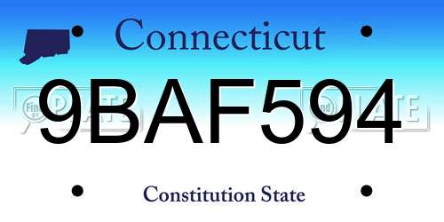 9BAF594 Connecticut License Plate