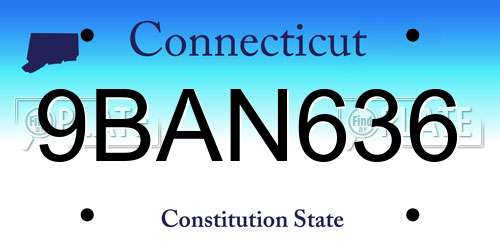 9BAN636 Connecticut License Plate