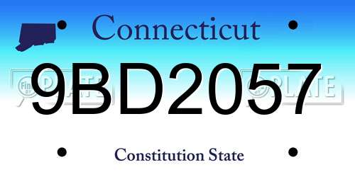 9BD2057 Connecticut License Plate