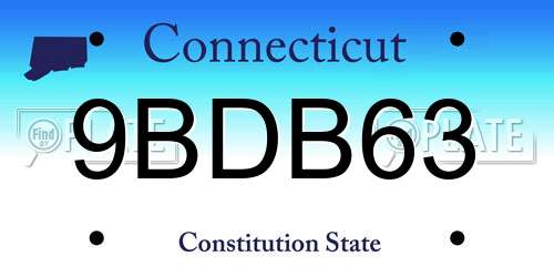 9BDB63 Connecticut License Plate