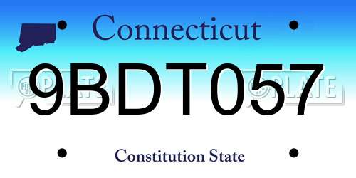 9BDT057 Connecticut License Plate