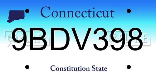 9BDV398 Connecticut License Plate