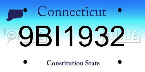 9BI1932 Connecticut License Plate