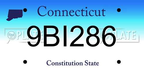 9BI286 Connecticut License Plate