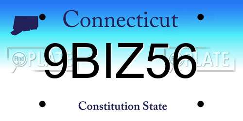 9BIZ56 Connecticut License Plate