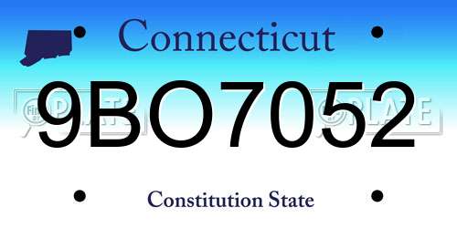 9BO7052 Connecticut License Plate