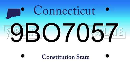 9BO7057 Connecticut License Plate