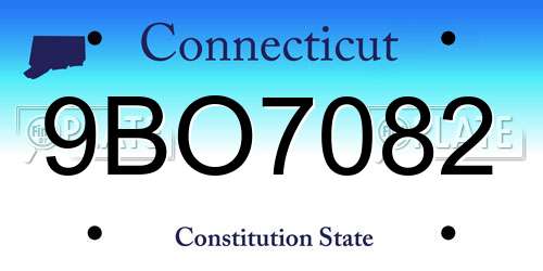 9BO7082 Connecticut License Plate