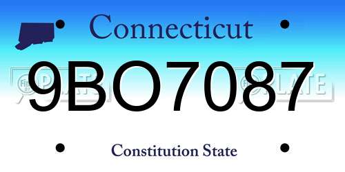 9BO7087 Connecticut License Plate