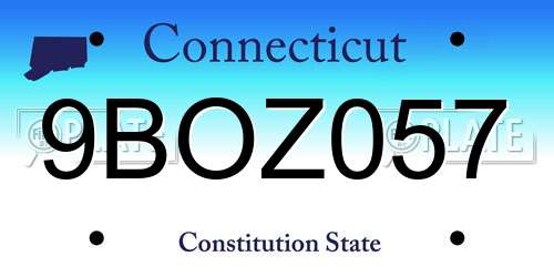 9BOZ057 Connecticut License Plate