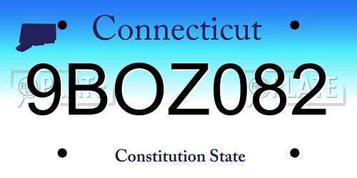 9BOZ082 Connecticut License Plate