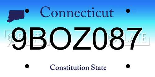 9BOZ087 Connecticut License Plate