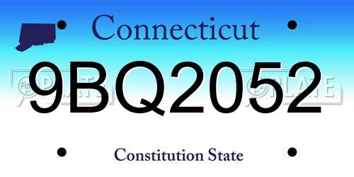 9BQ2052 Connecticut License Plate