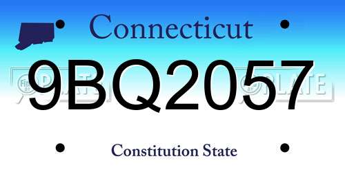 9BQ2057 Connecticut License Plate