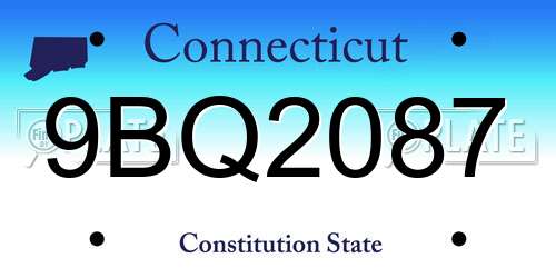 9BQ2087 Connecticut License Plate