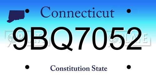 9BQ7052 Connecticut License Plate