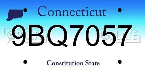 9BQ7057 Connecticut License Plate