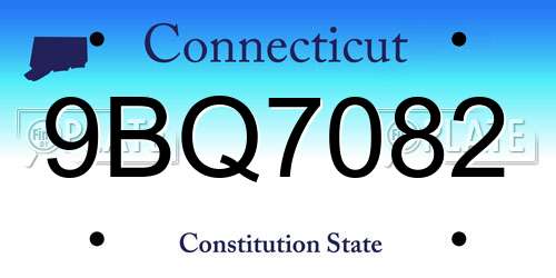 9BQ7082 Connecticut License Plate