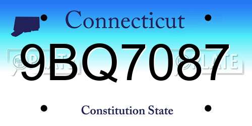 9BQ7087 Connecticut License Plate
