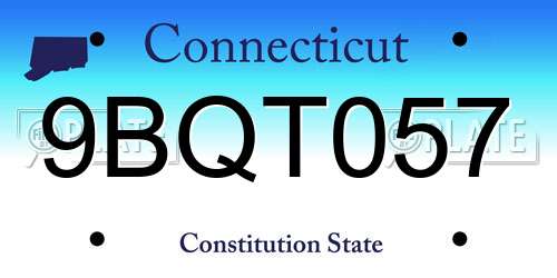 9BQT057 Connecticut License Plate