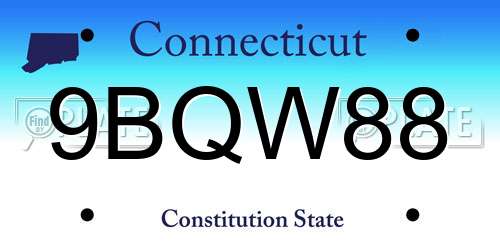 9BQW88 Connecticut License Plate